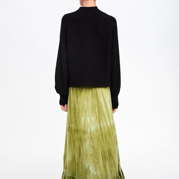 NWT ZARA RUFFLED TIE DYE GREEN SKIRT - Picture 3 of 8